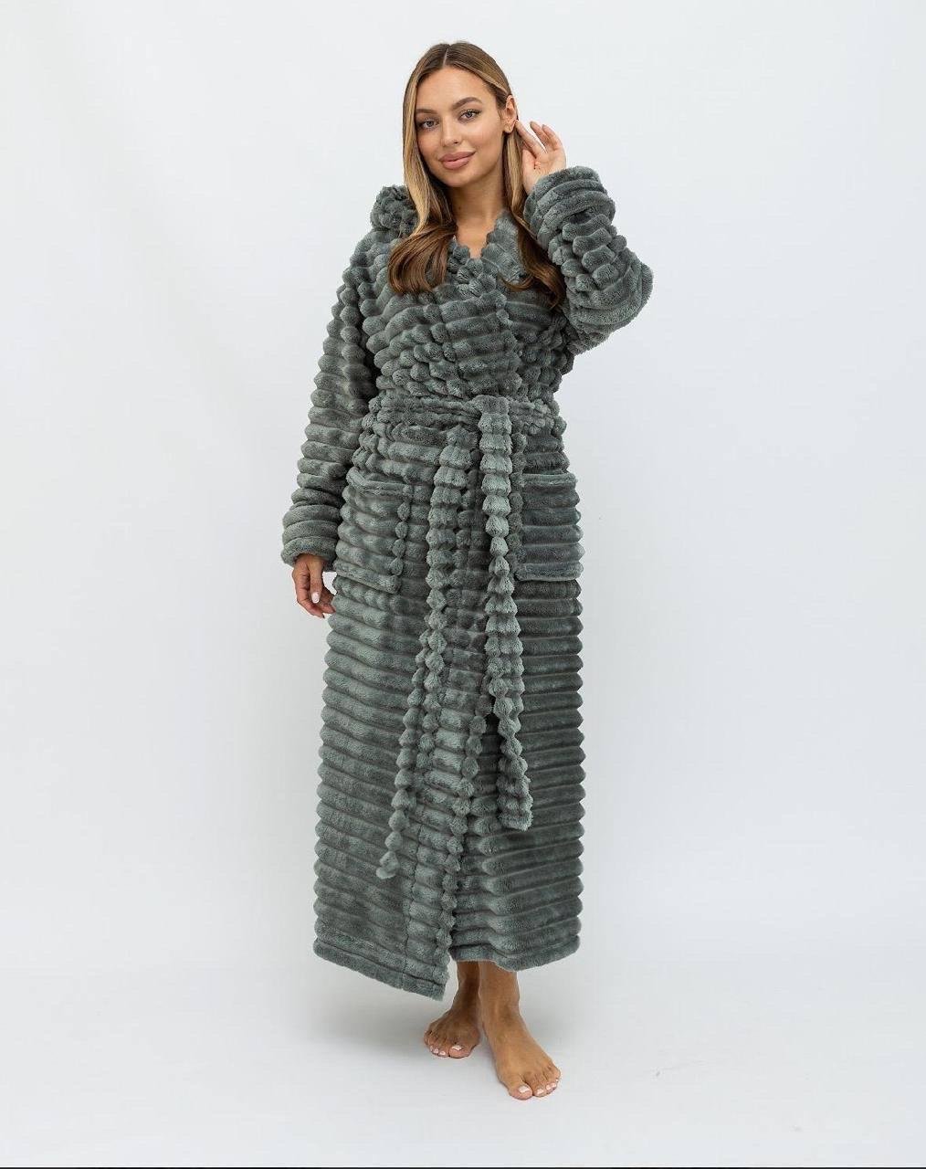 Халат жіночий махровий Woman Romance Style 20768 р. 58 Шарпей/Сірий (Х-0002-58) - фото 5 Халат жіночий махровий Woman Romance Style 20768 р. 58 Шарпей/Сірий (Х-0002-58) - фото 5