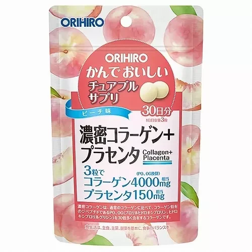 БАД Orihiro Chewable Collagen and Placenta жевательный комплекс коллаген и плацента 90 драже (32964885)