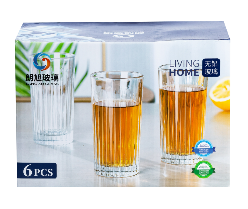 Набір склянок Living Home високих ребристих 6 шт. по 360 мл Прозорий - фото 4