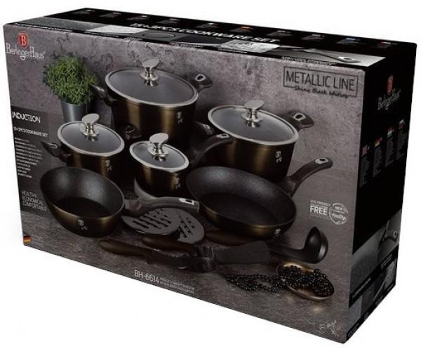 Набір посуду Berlinger Haus Metallic Line Shiny Black Collection 18 пр. (BH-6614) - фото 2 Набір посуду Berlinger Haus Metallic Line Shiny Black Collection 18 пр. (BH-6614) - фото 2