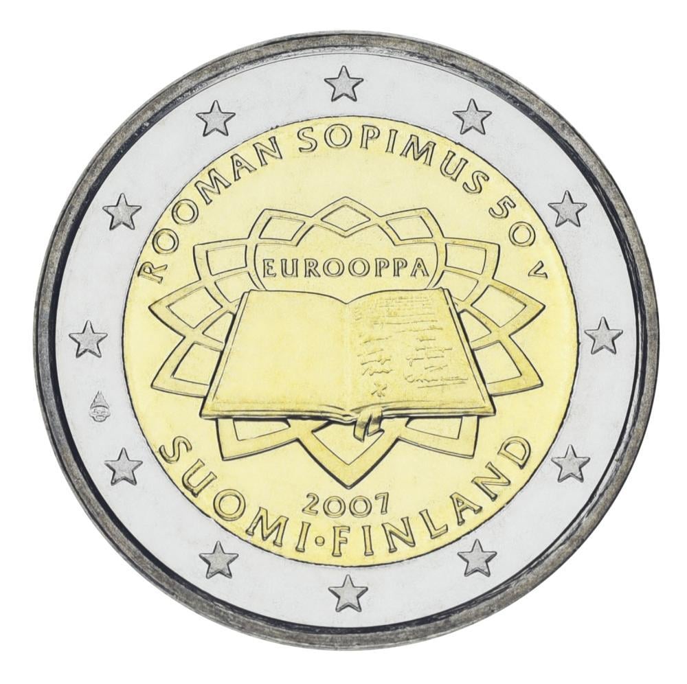 Колекційна монета Фінляндія 2 євро 2007 Римський договір UNC (KM#138)