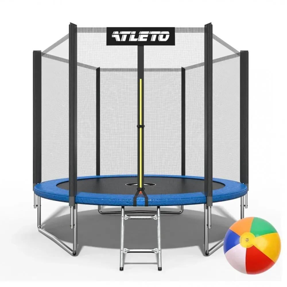 Батут детский с сеткой и стремянкой Atleto 183 см