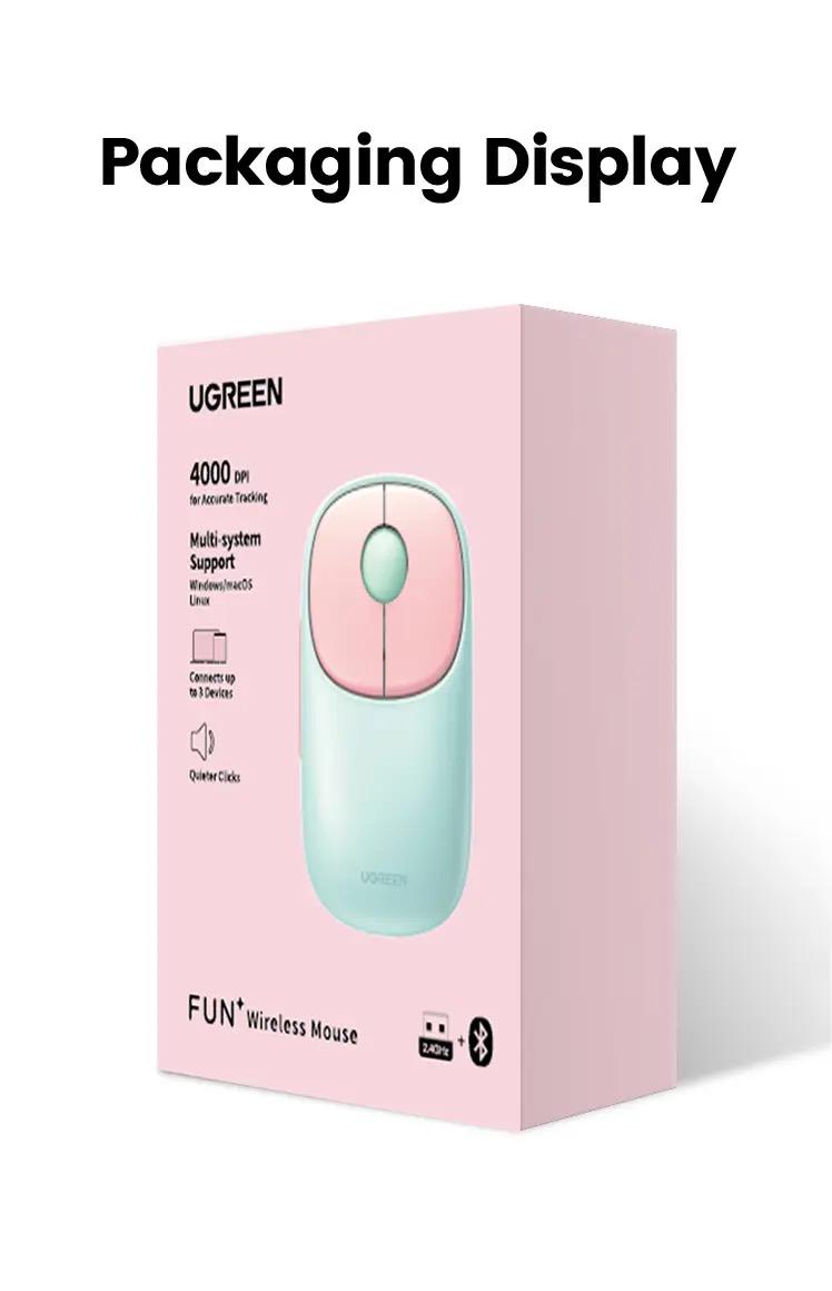 Компьютерная мышка UGREEN MU102 Fun+ Bluetooth Pink (15722) - фото 11