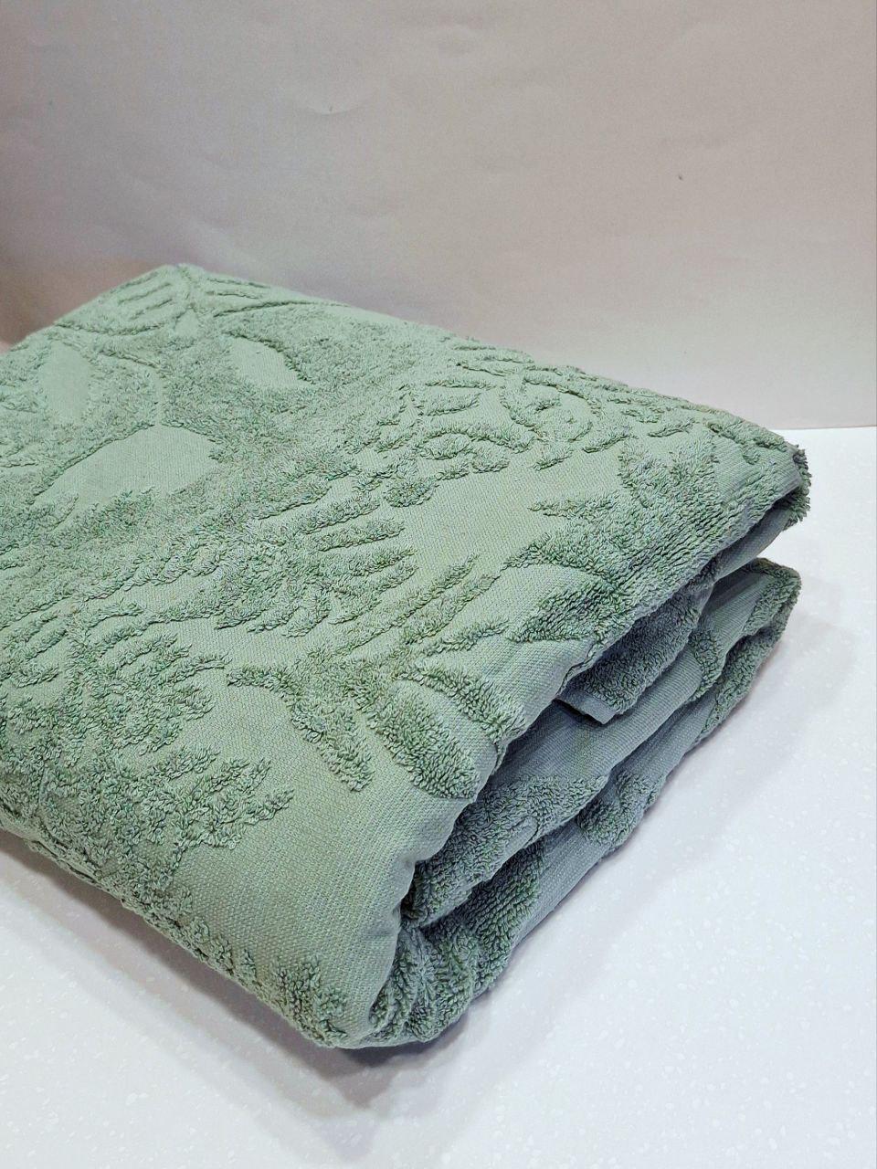 Простирадло махрове Parisa Home 150x200 см Зелений (1226) - фото 2