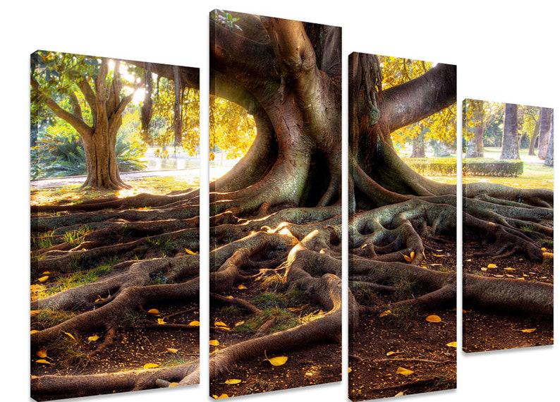 Модульна картина KIL Art Старе дерево на холсті з чотирьох частин 129x90 см (M4_L_419)