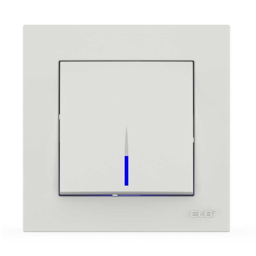 Выключатель одноклавишный EL-BI VEGA с подсветкой Белый матовый (27550474)
