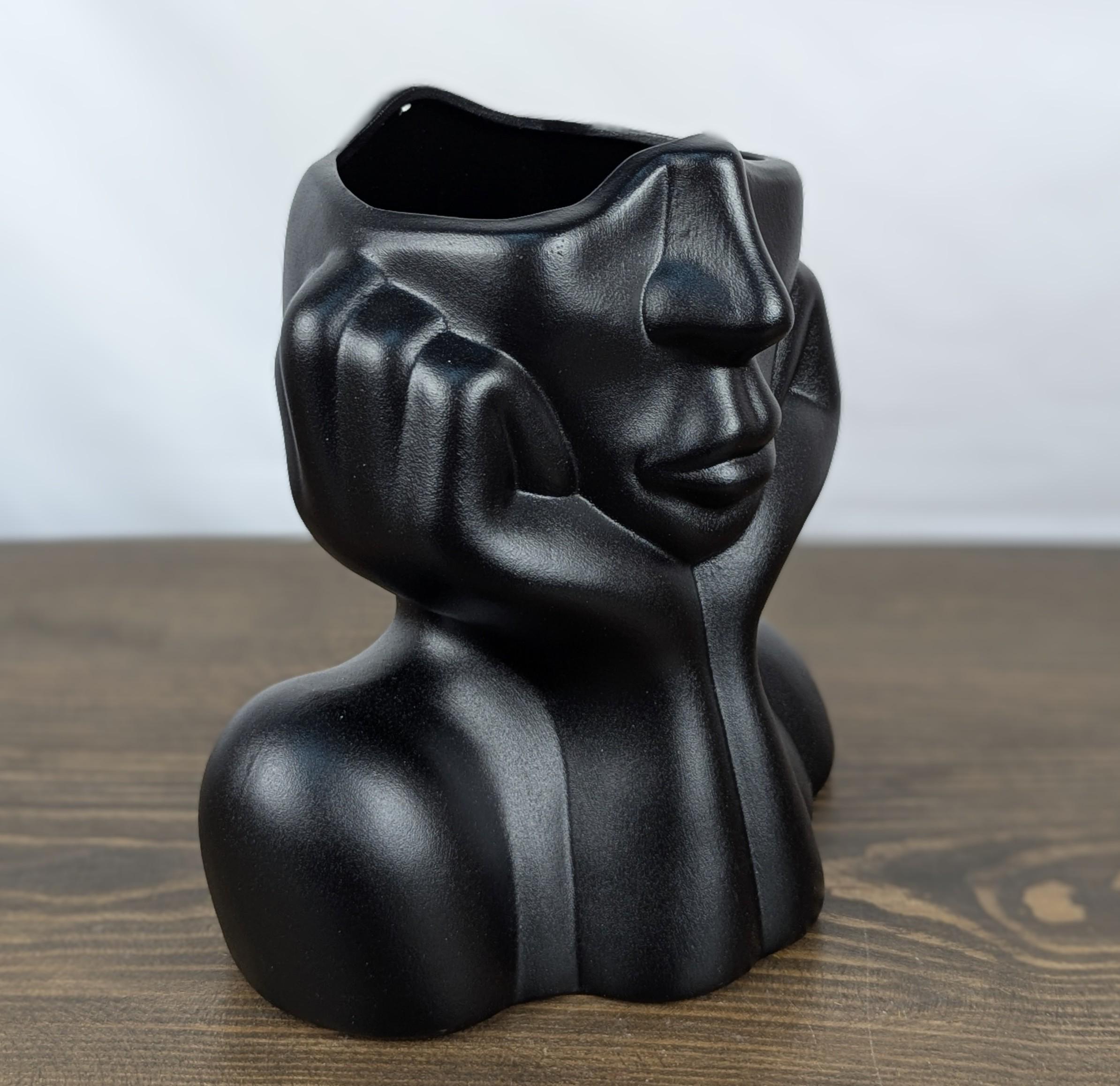 Ваза Nana ceramics Леди 22 см муар Черный Ваза Nana ceramics Леди 22 см муар Черный