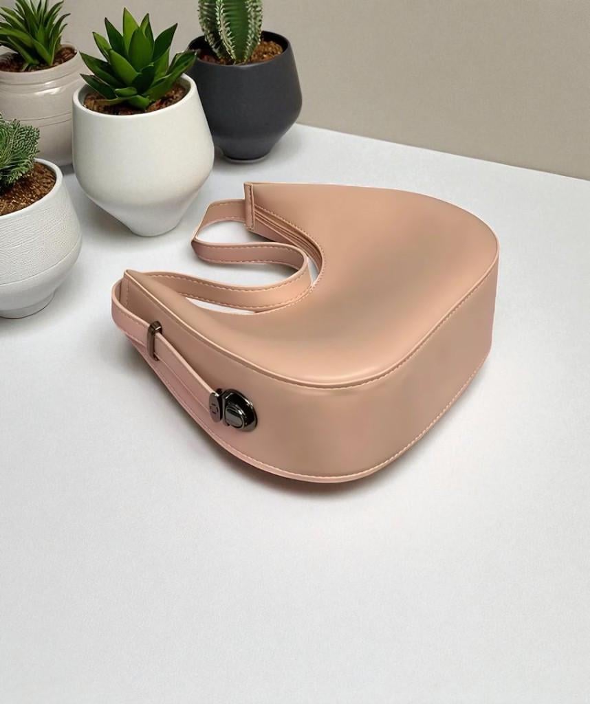 Сумка багет женская и кошелек из экокожи 2в1 Пудровый (2070277564) - фото 2