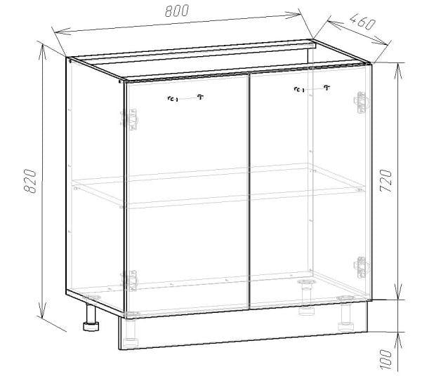 Шафа нижня МК Compact ЛДСП 820х800х460 мм Дуб Родос Темний (9540356) - фото 4