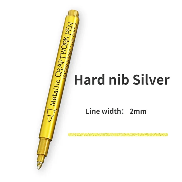 Маркер перманентный для рисования 2 мм 1 шт. Золотистый (13687885) - фото 3