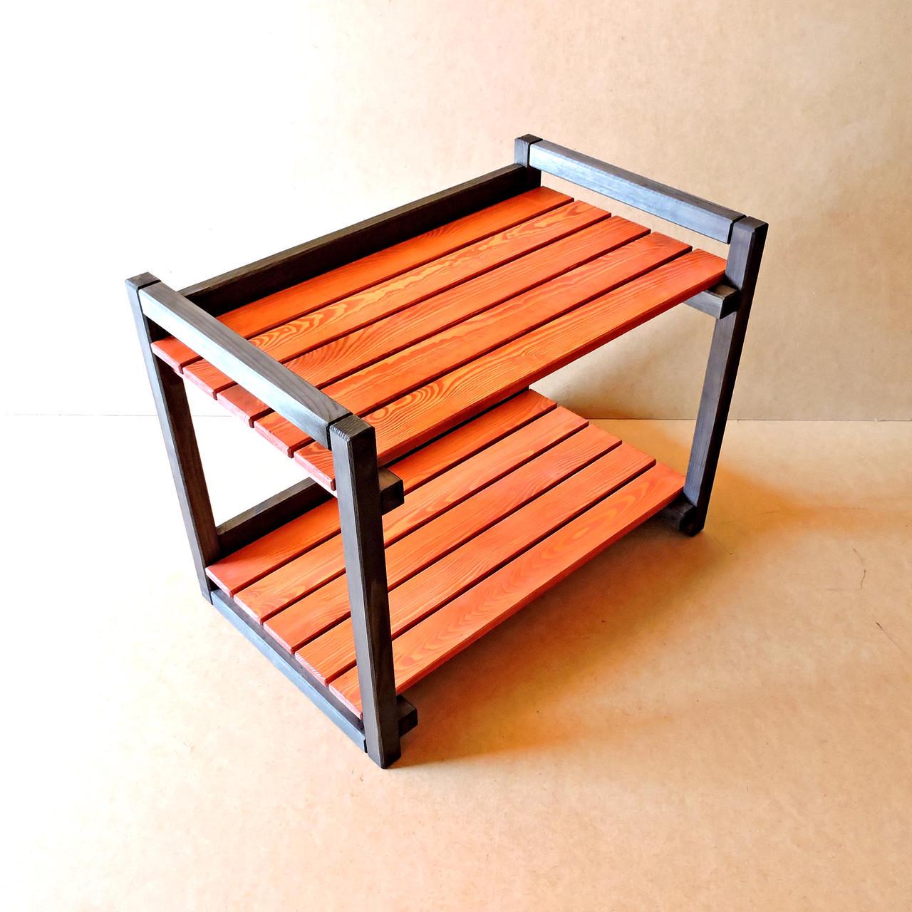 Стеллаж кухонный из дерева Фанбим 2 Венге/Коралл (СТА-21131214) - фото 4 Стеллаж кухонный из дерева Фанбим 2 Венге/Коралл (СТА-21131214) - фото 4