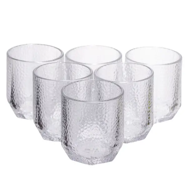 Набір склянок із товстого скла фактурних 6 шт. по 250 мл Прозорий