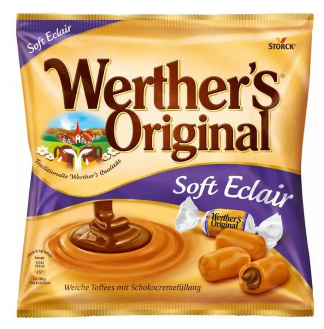 Вершкові іриски із шоколадною начинкою Werther's Original Soft Eclairs 180 г (2578881408) Вершкові іриски із шоколадною начинкою Werther's Original Soft Eclairs 180 г (2578881408)