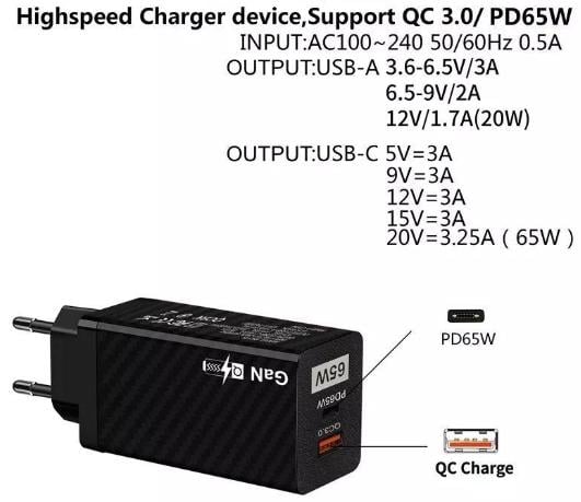 Блок живлення GaN BK378 USB Type-C 65 W - фото 5