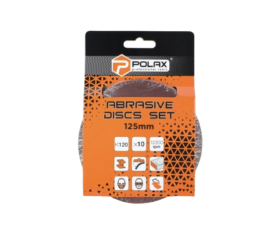 Шлифовальный круг Polax на самоклеющейся липучке для болгарки 125 мм зерно к120 10 шт. (27735042) - фото 2
