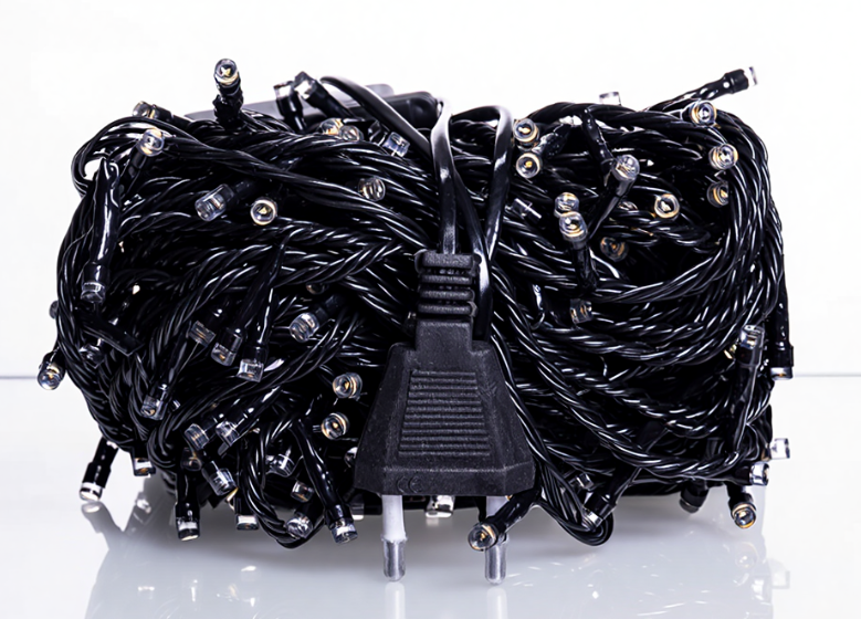 Гирлянда нить 180 LED 18 м черный провод Желтый - фото 5