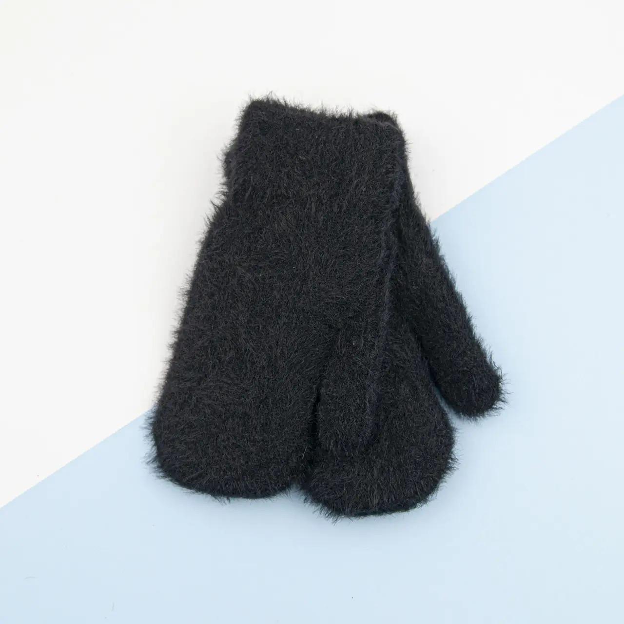 Подростковые рукавицы шерстяные зимние 7-8 лет Черный (23-7-45a) Подростковые рукавицы шерстяные зимние 7-8 лет Черный (23-7-45a)