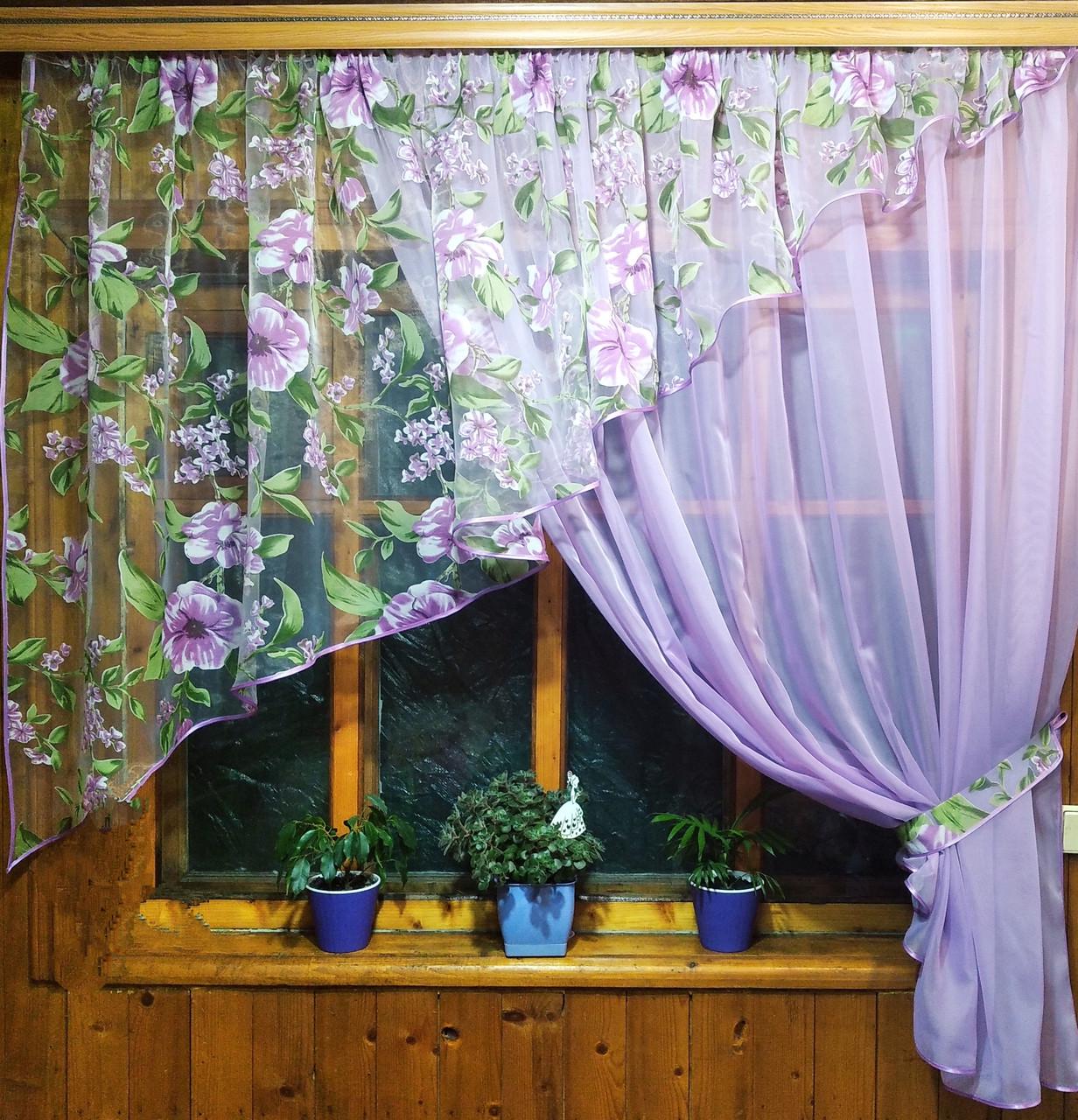 Тюль Анжелика правая 170х400 см Яблочное цветение/Сиреневый (1610904354) Тюль Анжелика правая 170х400 см Яблочное цветение/Сиреневый (1610904354)