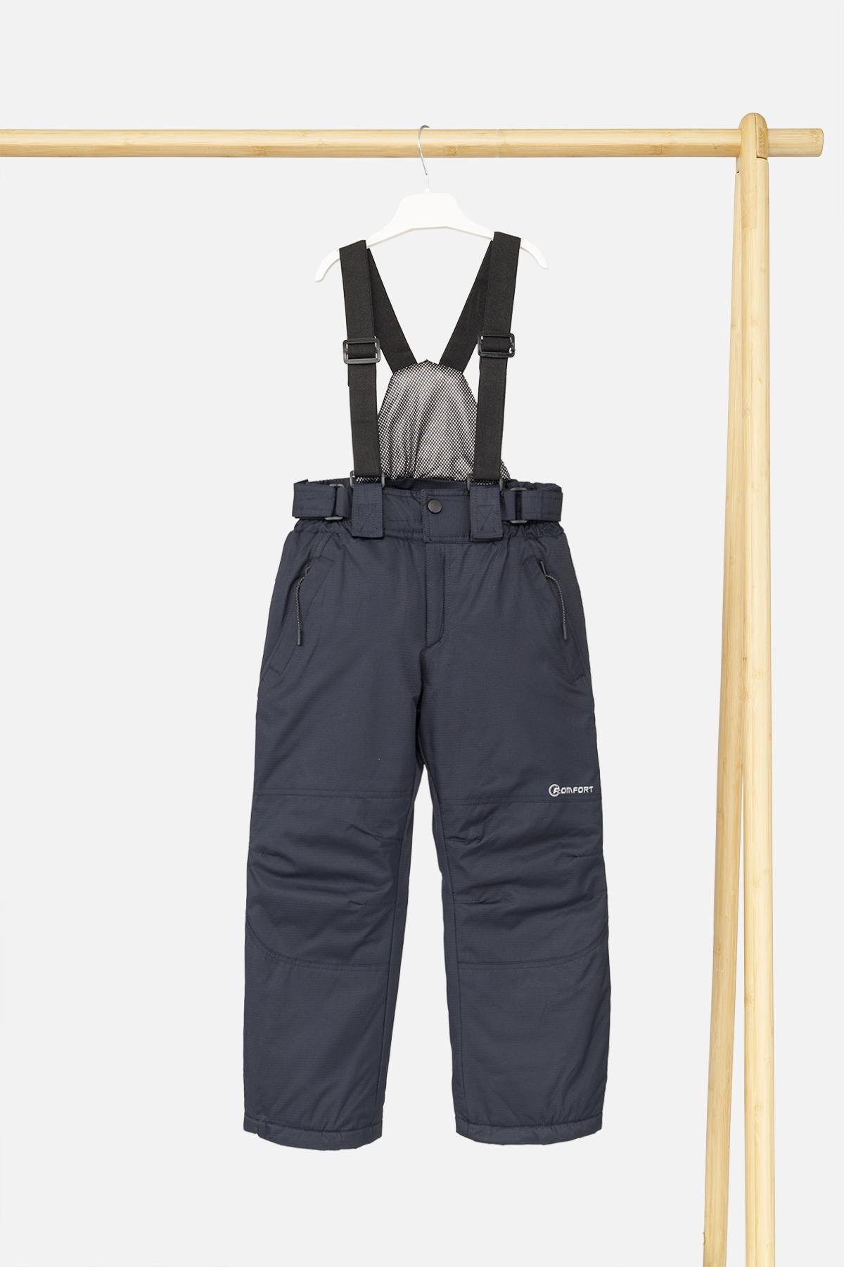 Напівкомбінезон для хлопчика утеплений ЦБ-00254671 134 см Темно-синій (28436894)