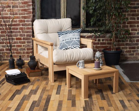 Крісло Woodman Mexico з опускною спинкою з масиву дерева без покриття Жовтий - фото 3