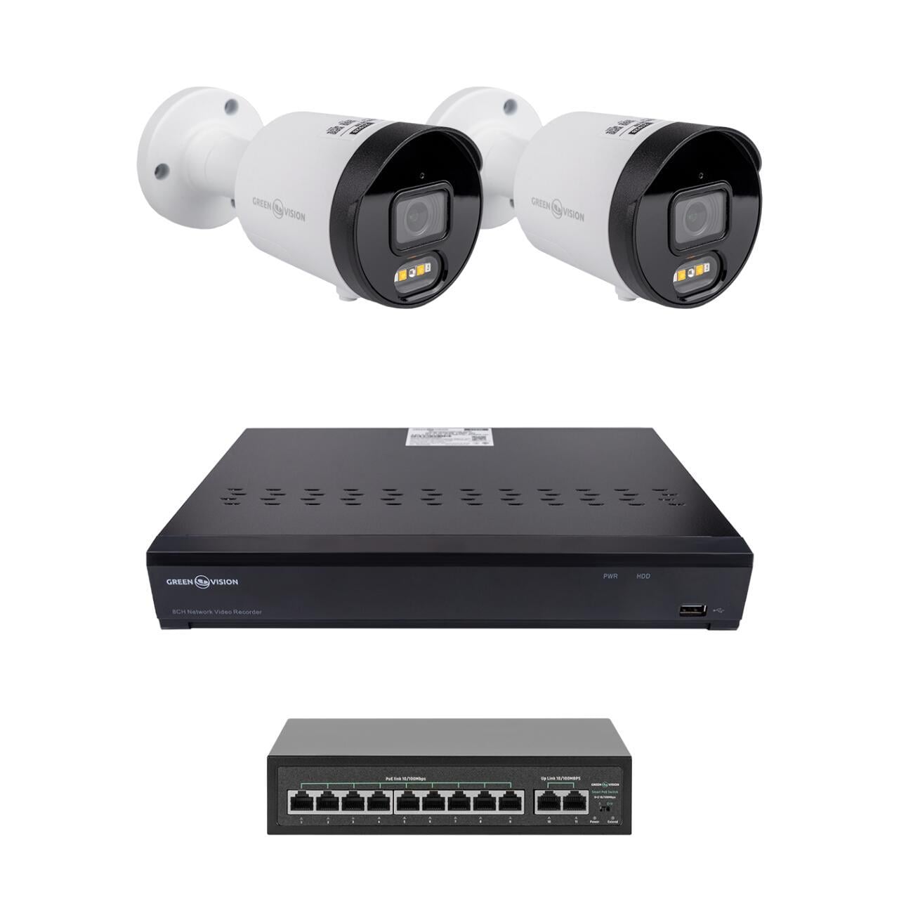 Комплект видеонаблюдения на 2 камеры (GV-IP-K-W102/2 4MP Ultra AI)
