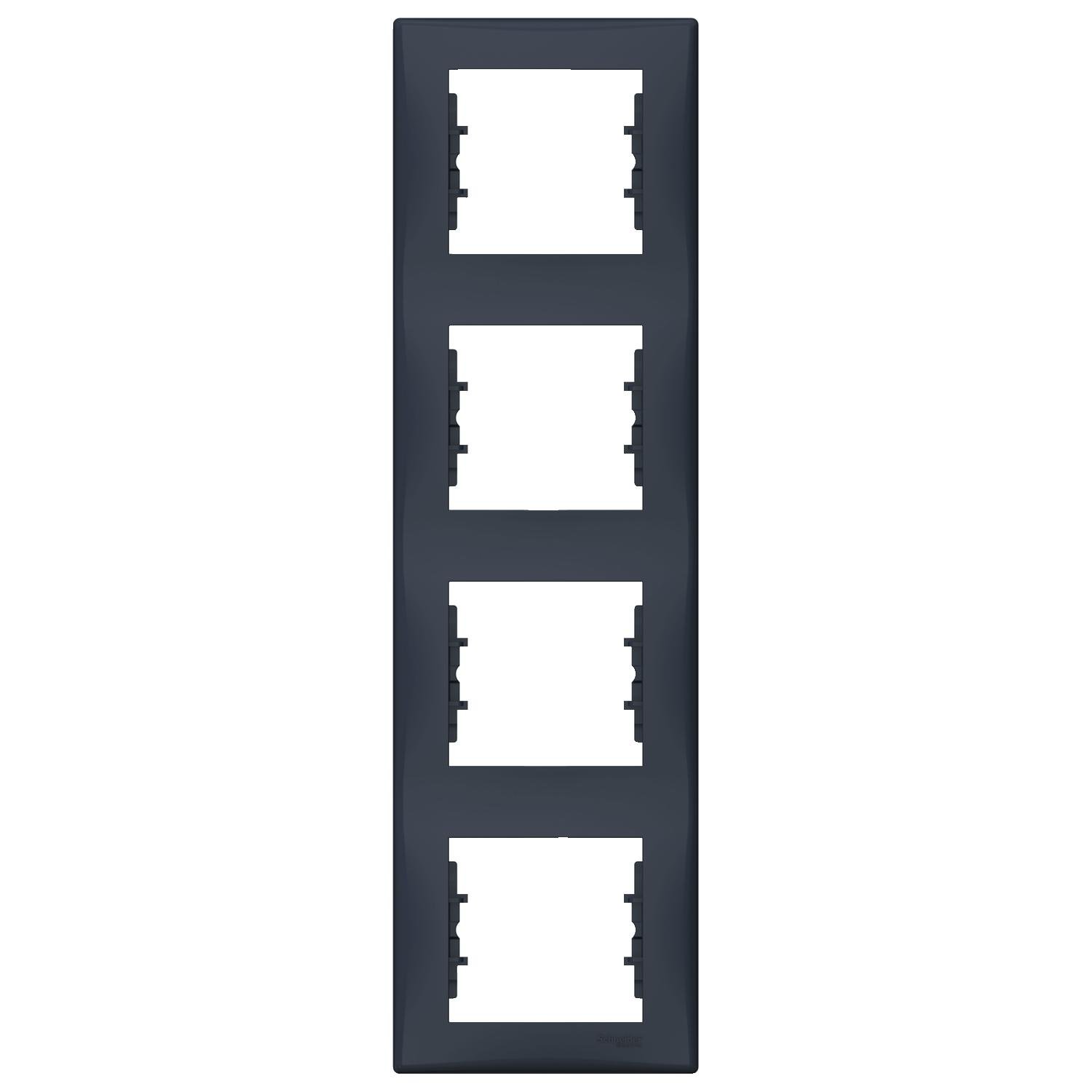 Рамка Schneider Electric Sedna четырехместная вертикальная Графитовый (SDN5802070) Рамка Schneider Electric Sedna четырехместная вертикальная Графитовый (SDN5802070)