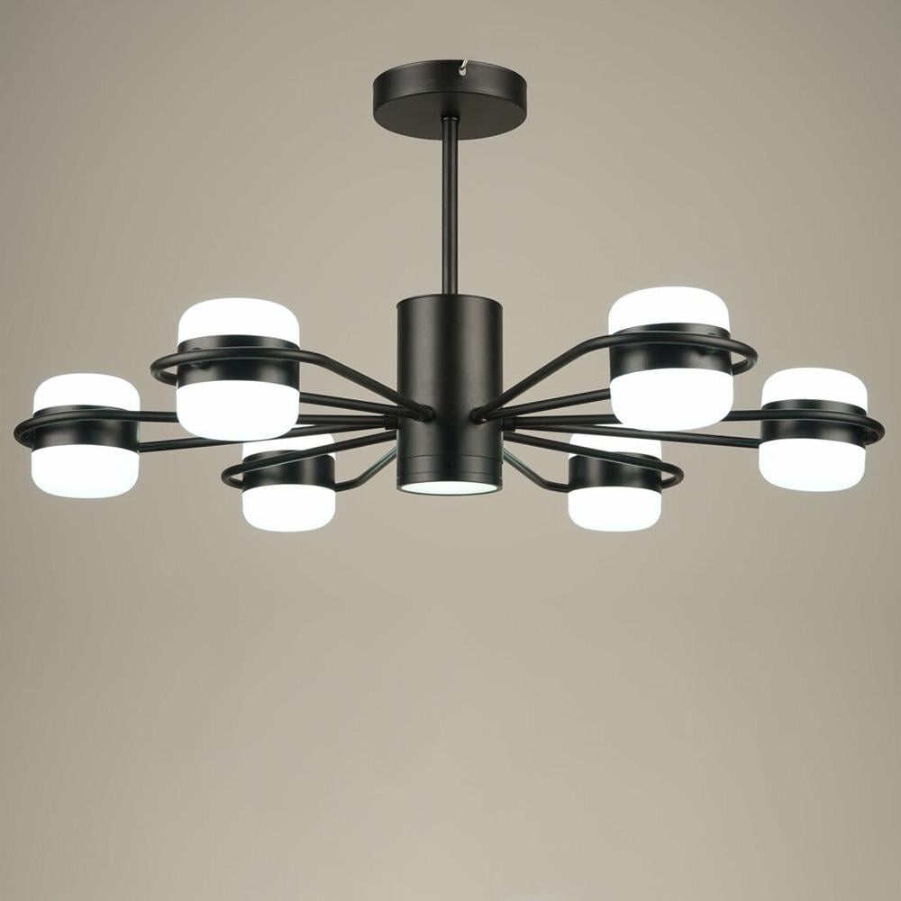 Люстра потолочная светодиодная Lighthouse SRS-19836/6 BK Черный/Белый