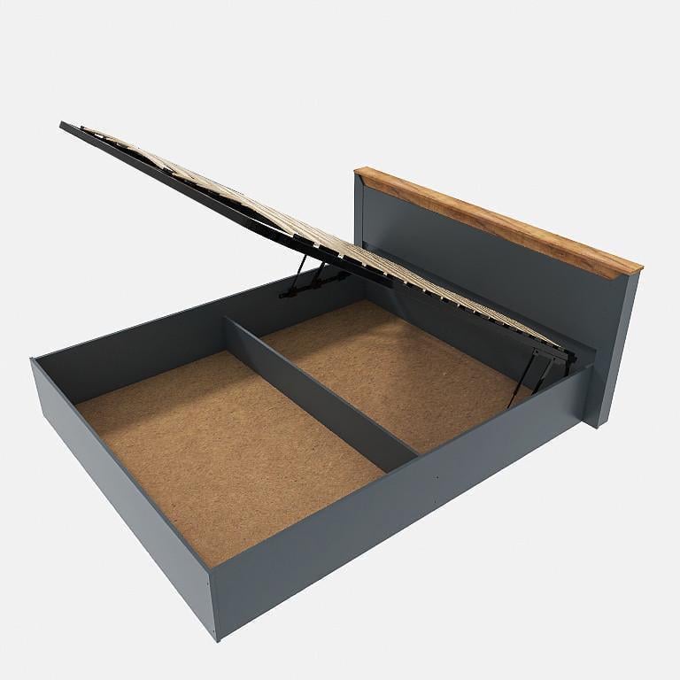 Кровать Эверест Нордик-1600 ламели/подъемный механизм 160x200 см Дуб крафт золотой/графитовый (ЕВ20649)