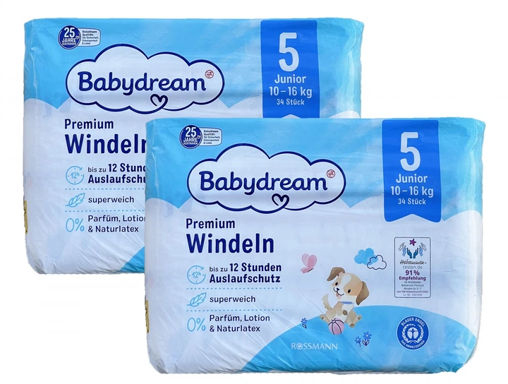 Подгузники детские Babydream 5 Junior 10-16 кг 68 шт. (64765033)