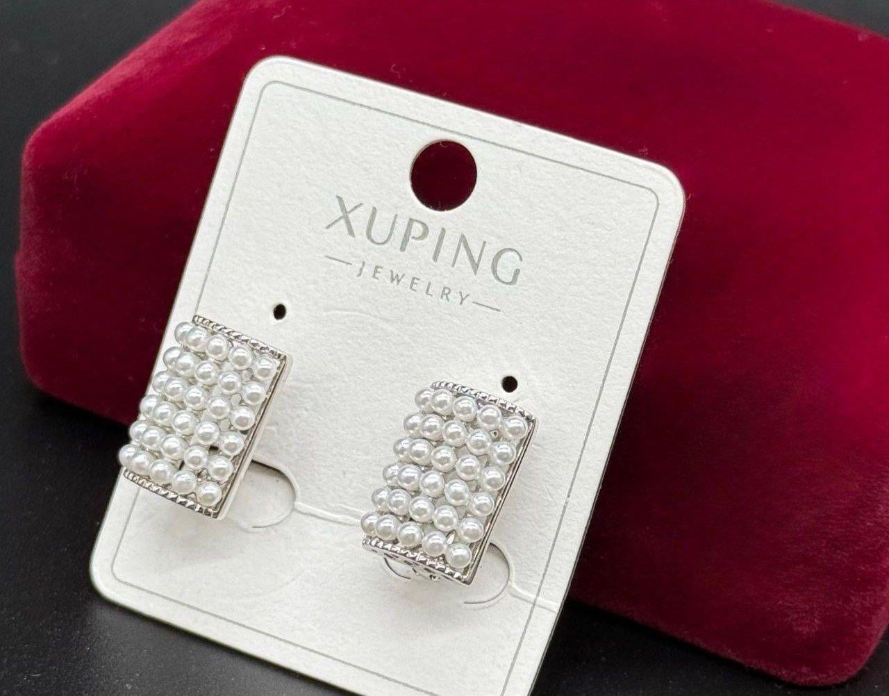 Серьги Xuping из медицинской стали с маленькой жемчугом Перламутровый (2931664233)