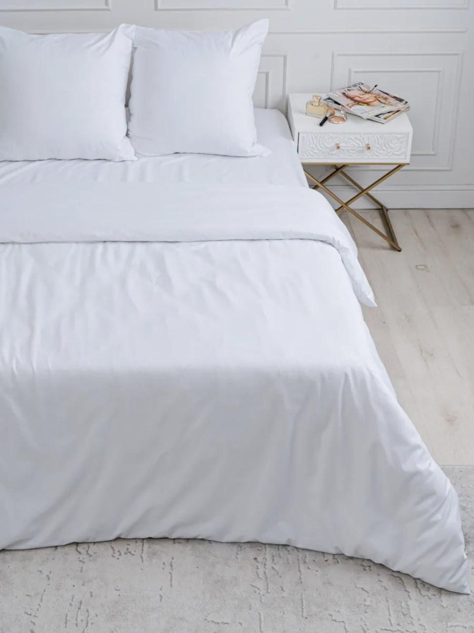 Комплект постільної білизни бавовняний сімейний 150x215 см наволочки 50х70 см 2 шт. Білий (П4К-Post-ukr-0013-04) - фото 3 Комплект постільної білизни бавовняний сімейний 150x215 см наволочки 50х70 см 2 шт. Білий (П4К-Post-ukr-0013-04) - фото 3