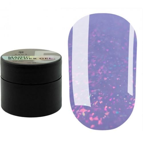 Гель для наращивания Saga Builder Magic Gel с разноцветной талью №05 15 мл Голубой