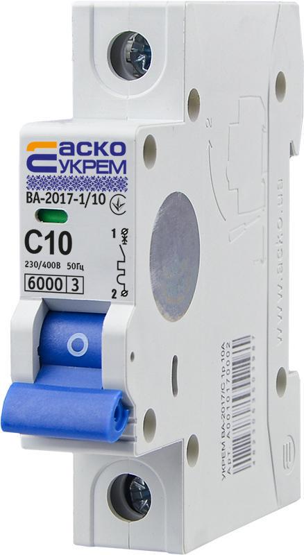 Автоматический выключатель АСКО-Укрем ВА-2017 1P 10А 6кА C (A0010170002) - фото 2