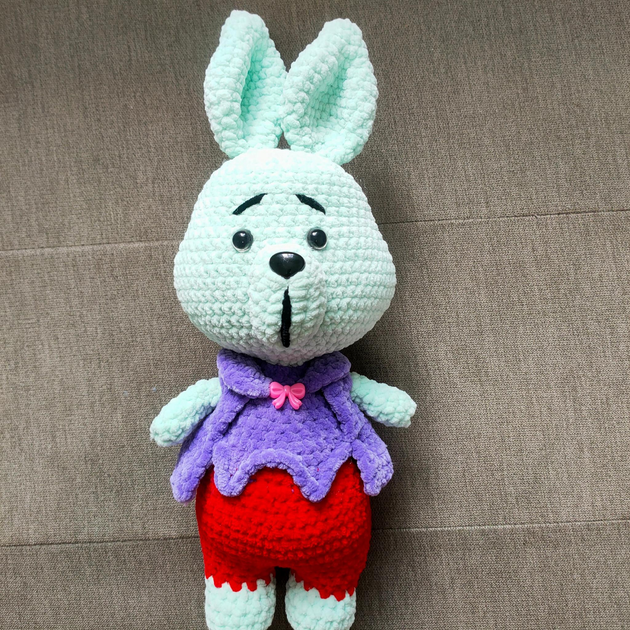 Игрушка мягкая вязаная Зайка hand made