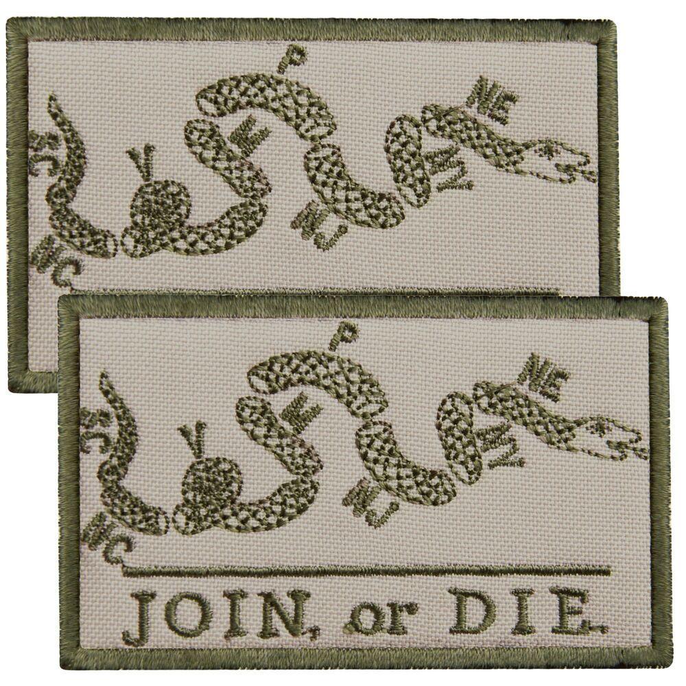 Набор шевронов с липучкой "JOIN or DIE" 5х8 см 2 шт. Хаки (2284601151)