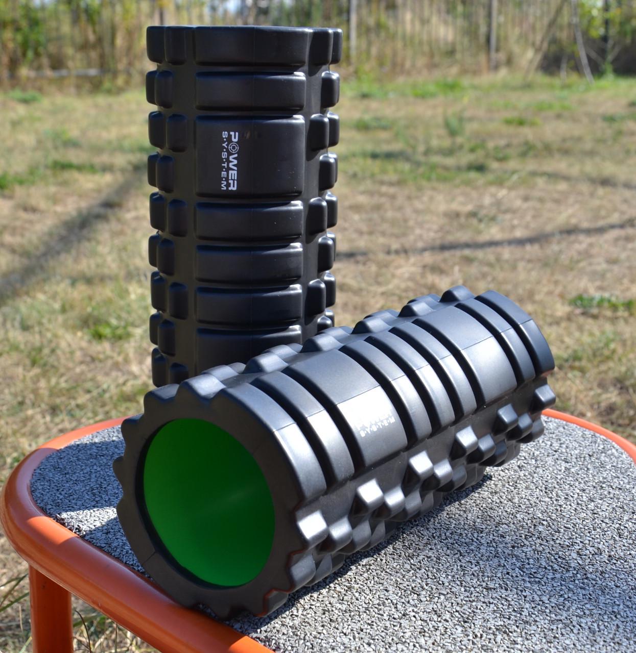 Ролик массажный Power System PS-4050 Fitness Foam Roller 33x15 см Black/Green (A-012068) - фото 3