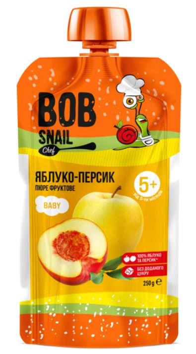 Дитяче пюре фруктове Bob Snail Яблуко-Персик від 5 місяців 250 г (2807586729)