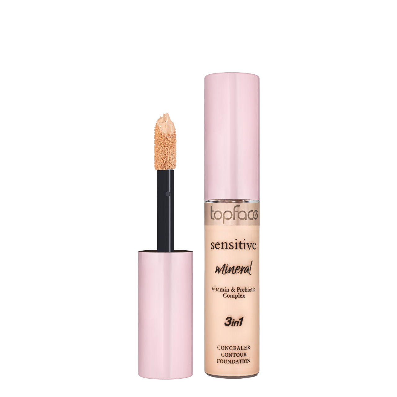 Консилер для лица TopFace Sensitive Mineral 3in1 PT471 №02 Rose Beige Розово-бежевый