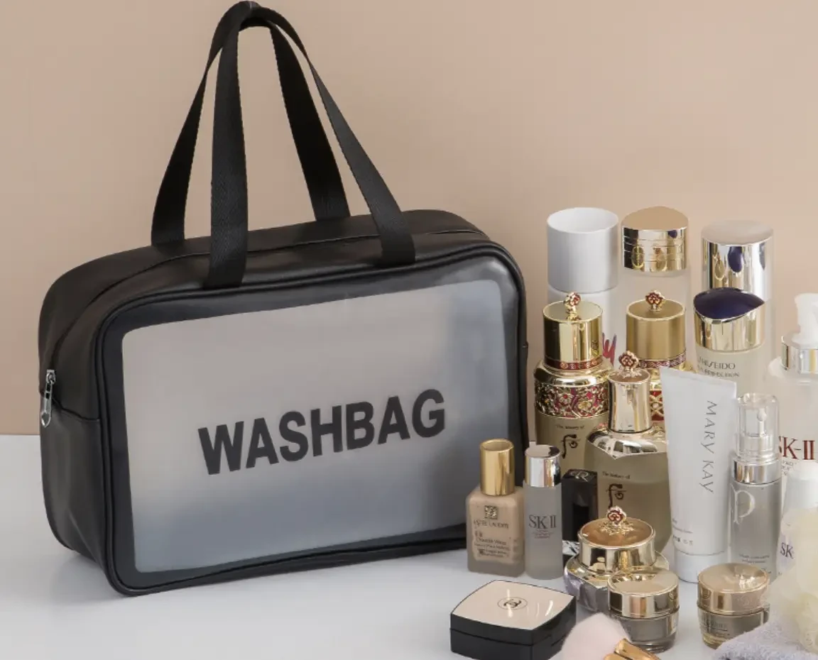 Комплект косметичок-органайзерів 3в1 водонепроникний прозорий Чорний (2449069662) - фото 7