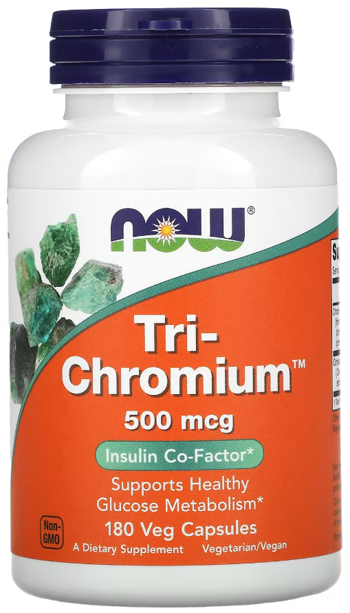 Хром Три-Хром комплекс NOW Foods Tri-Chromium 500 мкг 180 капсул