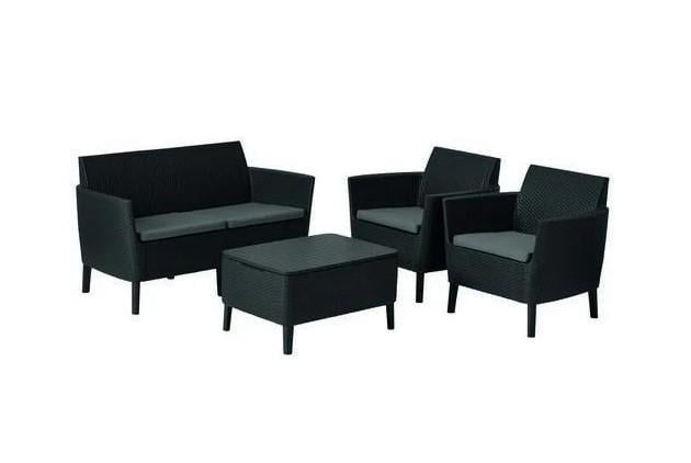 Комплект садових меблів плетений Keter Salemo set диван/крісла/стіл з ротанга (CNT00012607)