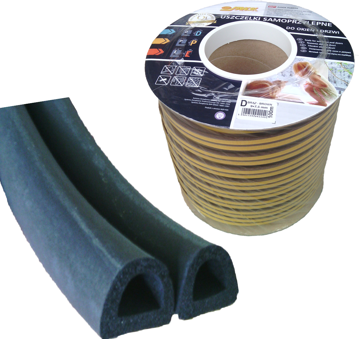 Уплотнитель для окон и дверей STOMIL D-профиль 9х8 мм Черный - фото 1