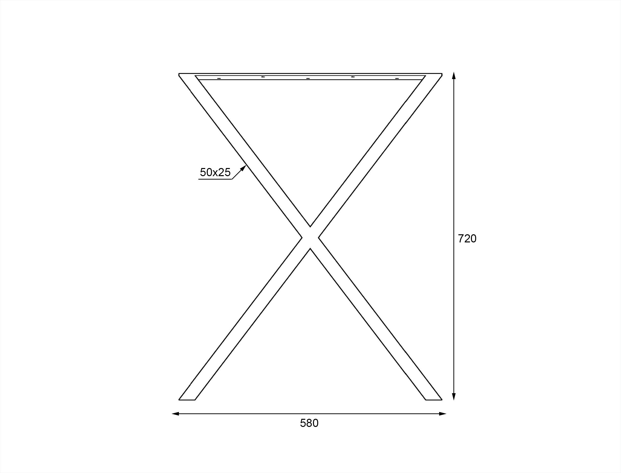 Опора для столу Lofty Серія 16 із металу ширина 580 мм Чорний - фото 2