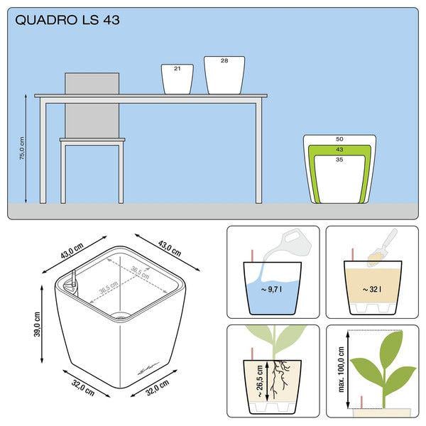 Вазон розумний Lechuza Quadro Premium LS 43 31,9 л Білий (16180) - фото 4