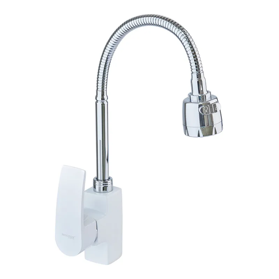 Смеситель для кухни MIXXUS Magnum 011 с гайкой White/Chrome (MI6205) Смеситель для кухни MIXXUS Magnum 011 с гайкой White/Chrome (MI6205)