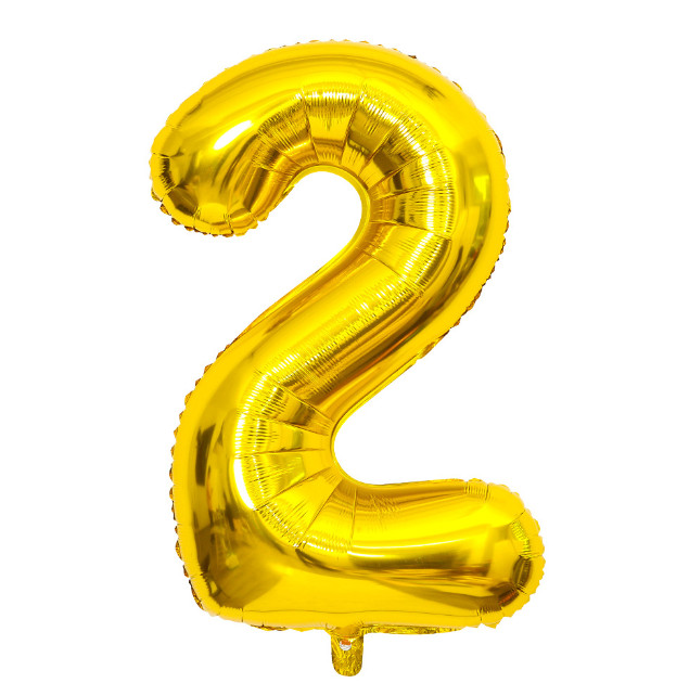 Кулька надувна у формі цифри 2 7967 40х98 см Золотий (4399275) Кулька надувна у формі цифри 2 7967 40х98 см Золотий (4399275)