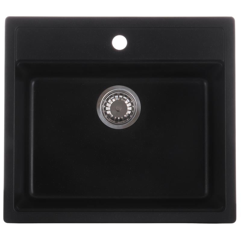 Мойка кухонная Zerix ZX4602 гранитная прямоугольная 570x510 мм Черный (25951718)