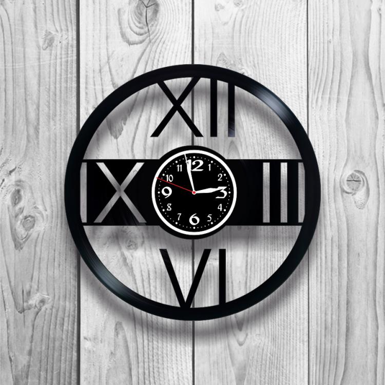 Часы настенные Лофт-винтаж 0004 из виниловой пластинки