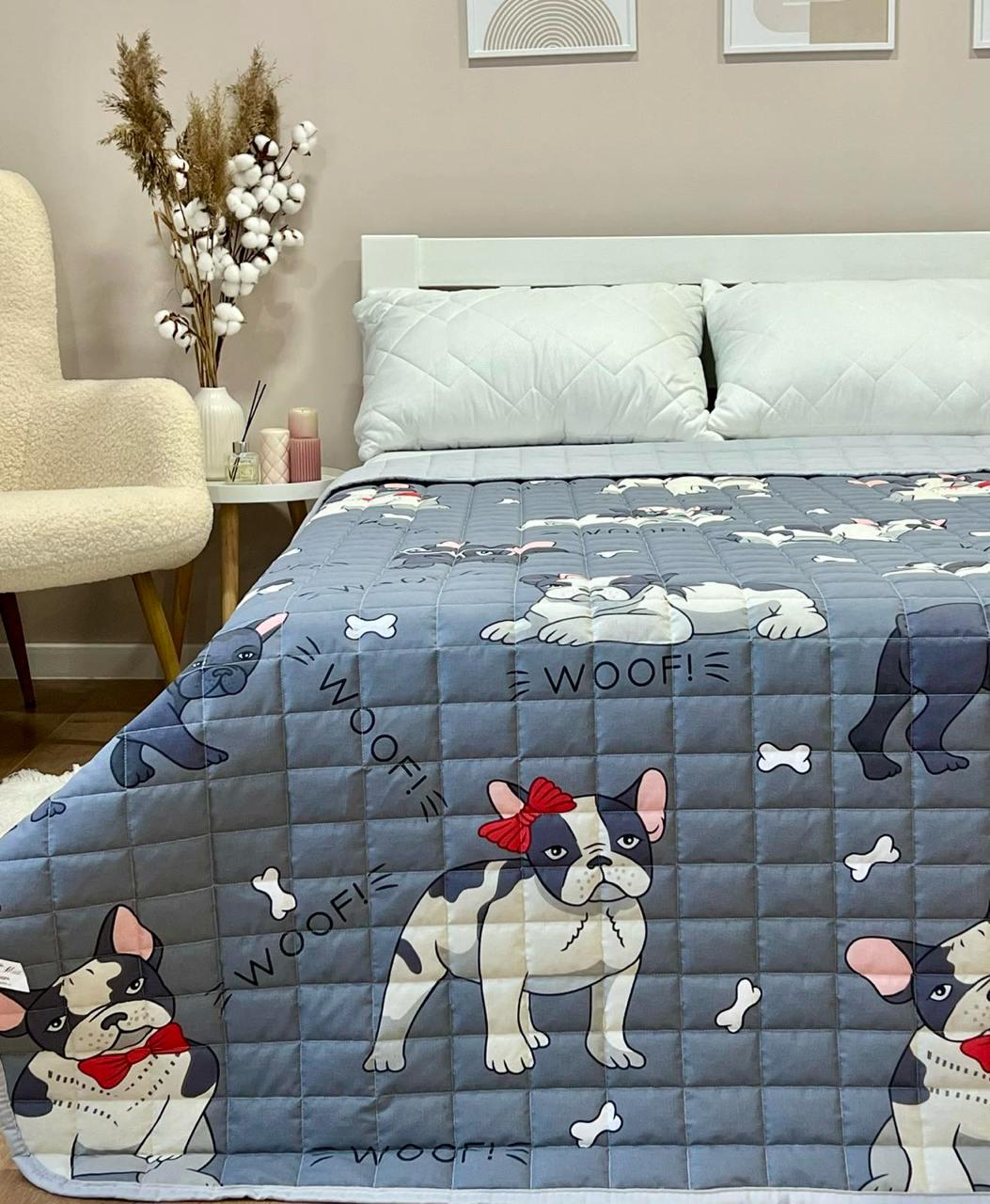 Ковдра дитяча з малюнком собак двостороння 150х210 см Сірий - фото 2 Ковдра дитяча з малюнком собак двостороння 150х210 см Сірий - фото 2