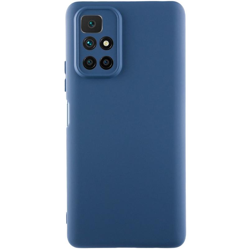 Противоударный чехол TPU GETMAN Liquid Silk Full Camera для Xiaomi Redmi 10 Синий / Navy Blue